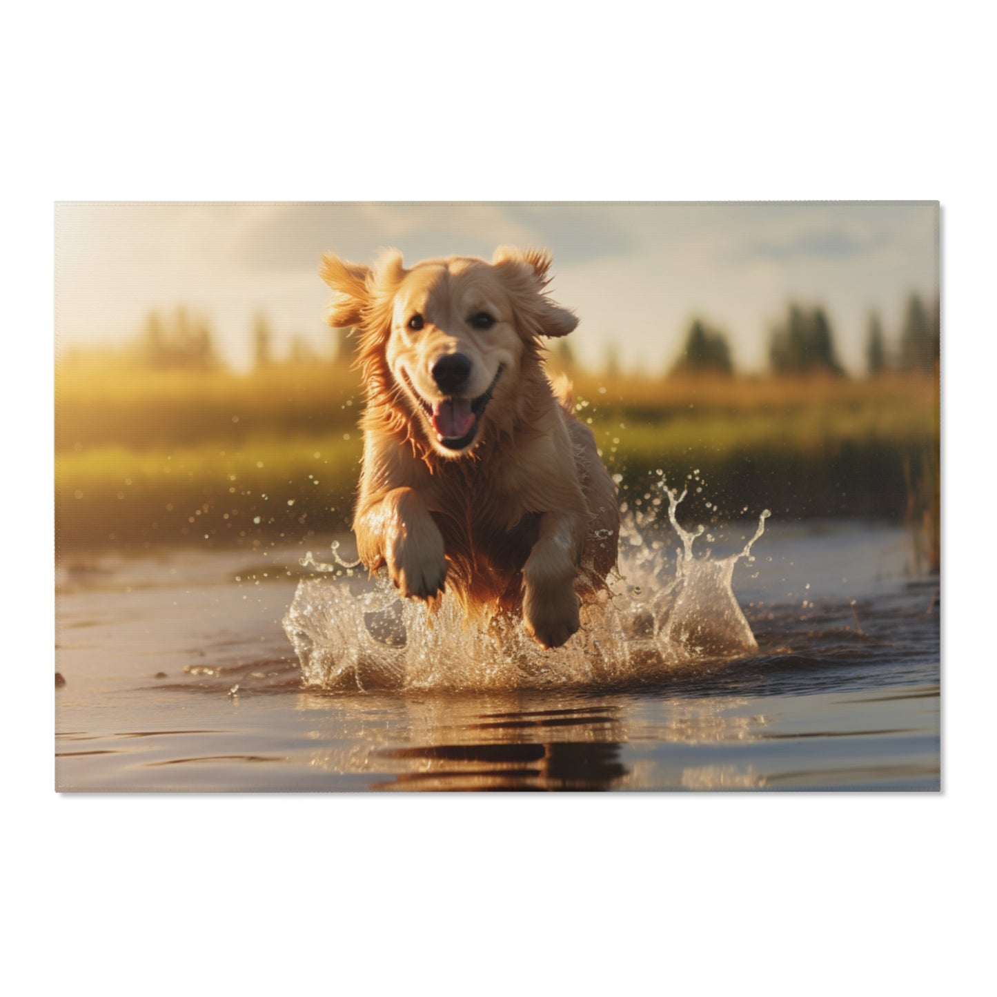 Dog In River Querformat