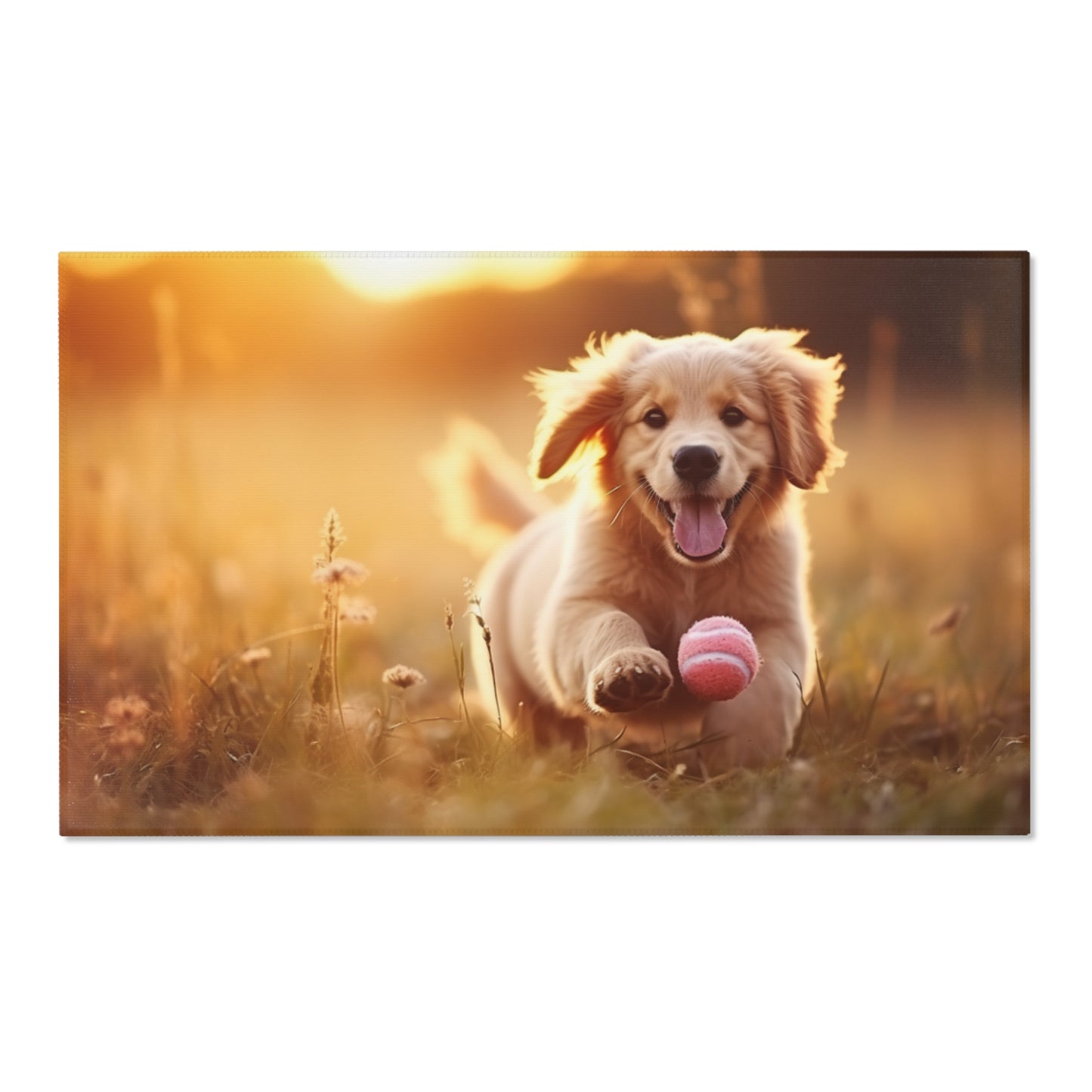 Dog Playing With Ball Querformat