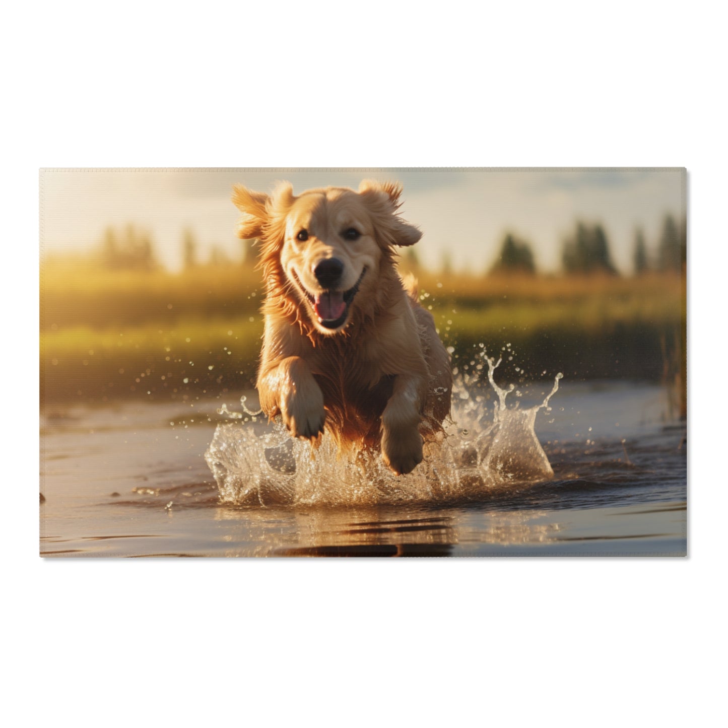 Dog In River Querformat
