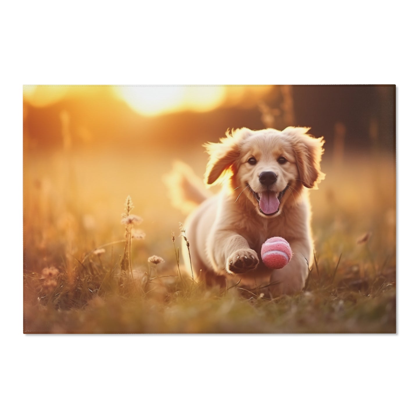 Dog Playing With Ball Querformat