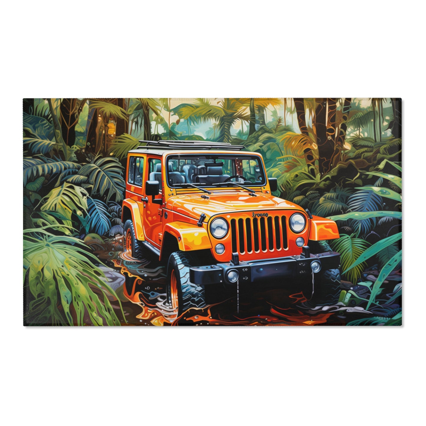 Orange Jeep In The Jungle Querformat