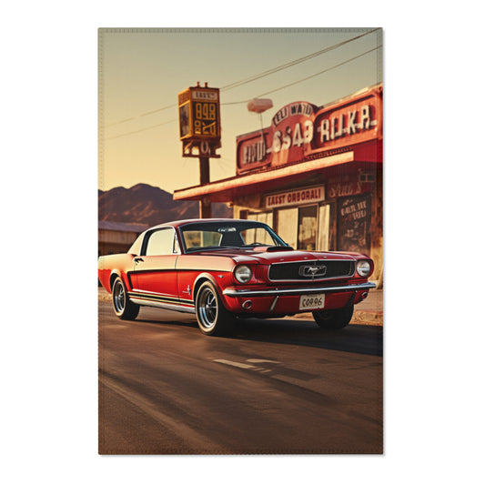 Ford Mustang At Gas Station Hochformat