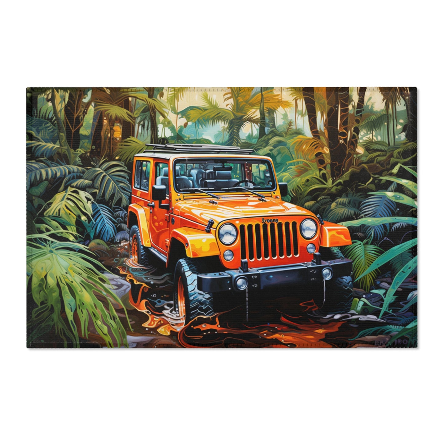 Orange Jeep In The Jungle Querformat