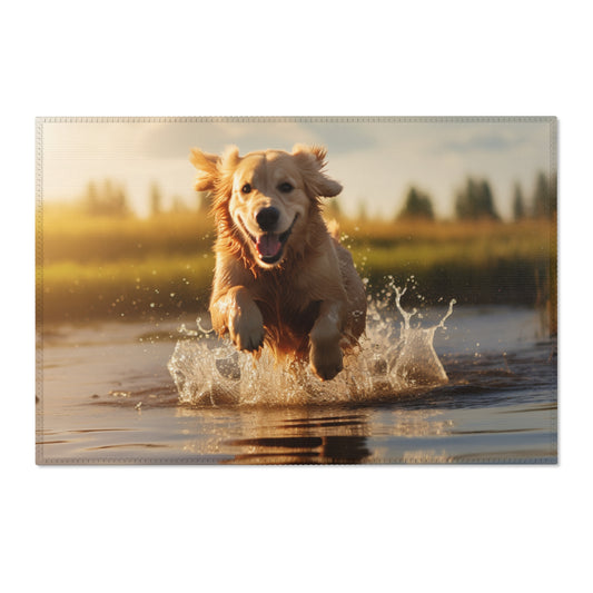 Dog In River Querformat
