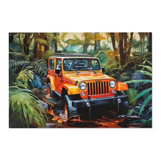 Orange Jeep In The Jungle Querformat